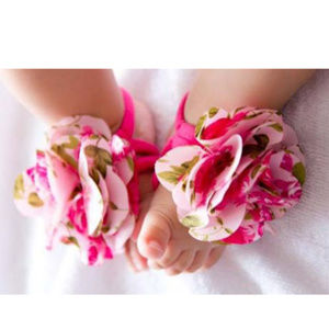 Baby Infant Newborn BAREFOOT SANDALS Pink Green